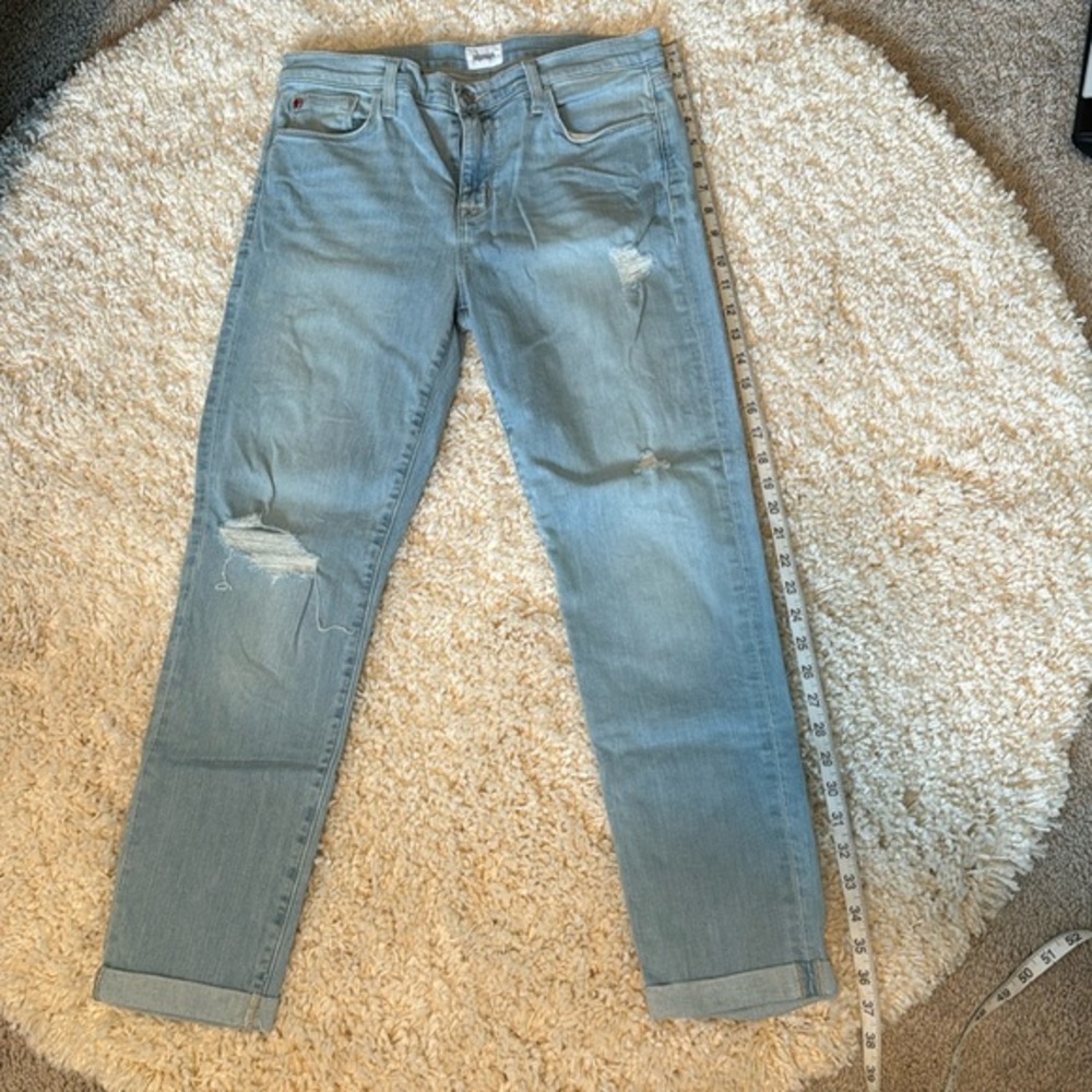 Hudson Womens Stretch Mid Rise Slim Boyfriend Natalie Denim Jeans Blue Size 27 - Picture 1 of 4